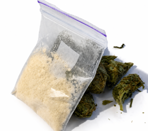 Golden crystalline powder alongside premium herbal botanicals